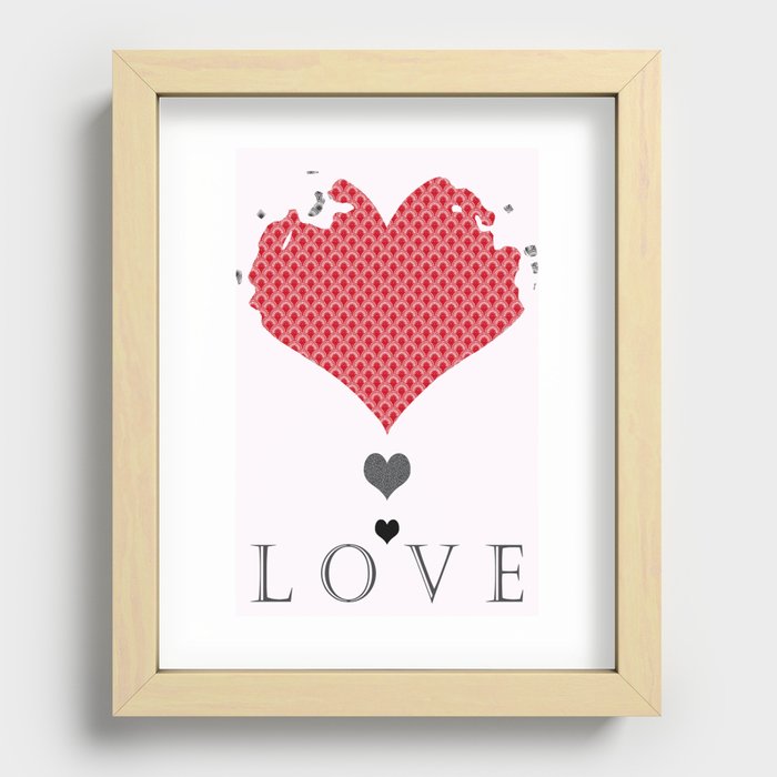 Love Hearts Recessed Framed Print
