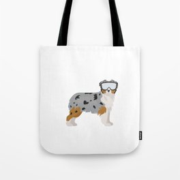 Aussie wearing snow goggles Tote Bag