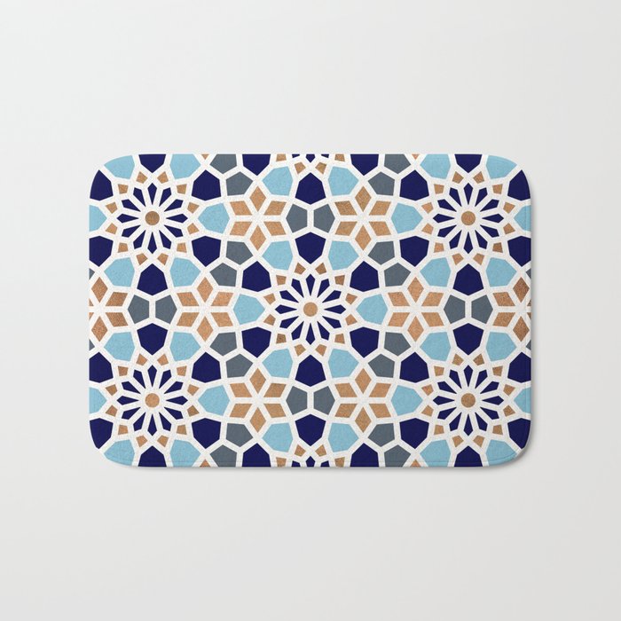 Persian Mosaic – Blue & Gold Palette Bath Mat