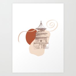 Beijing Temple of Heaven Design 03, Abstract Landmarks Art Print