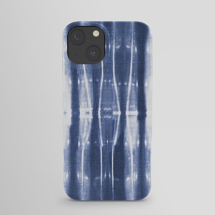 Blue stripes tie dye iPhone Case