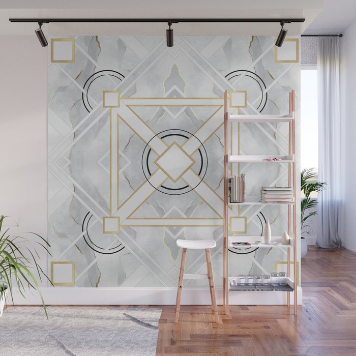 Elegance in Marble and Gold - Pattern Wall Mural