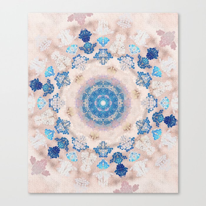 Cream Rose Mandala Canvas Print