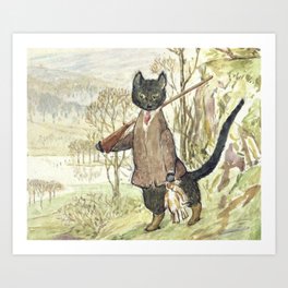 Hunting Black Cat By Beatrix Potter Art Print