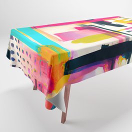 Abstract Expressionism Neo Pop Art Flash Joyful  Tablecloth