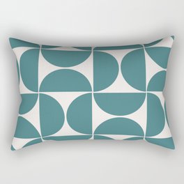 Mid century modern geometric Teal blue Rectangular Pillow