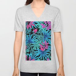 Monstera Palm Leaves Plants Tropical Fern Foliage V Neck T Shirt