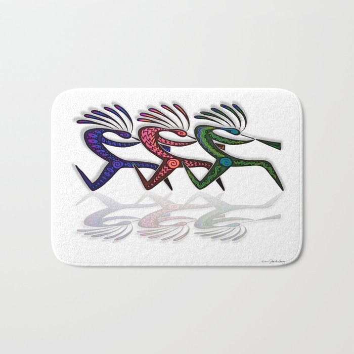 Running Kokopelli Ii Bath Mat By Johnaconroy Society6 Running Kokopelli Ii Bath Mat By