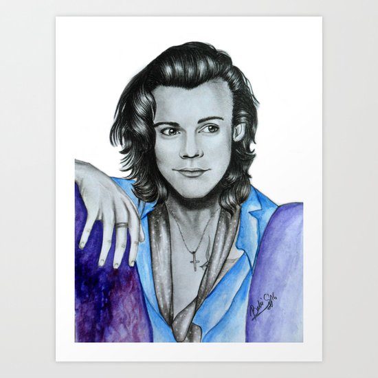 Harry Styles Watercolor And Pencil Artwork Art Print By