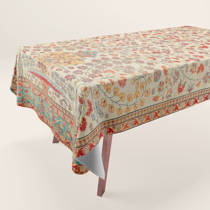 Kashan Central Persian Rug Print Tablecloth by Vicky BragoMitchell® Society6