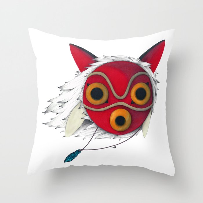 Mononoke Mask  Throw Pillow