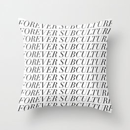 Forever Subculture Pattern Throw Pillow | Pattern, Typography, Black And White, Culutre, Graphicdesign 