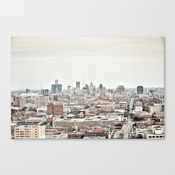 Downtown Detroit Skyline View from New Center Canvas Print