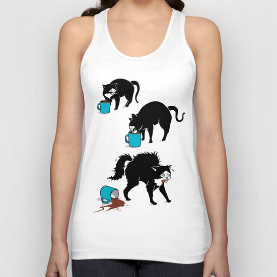 Coffee Cat Unisex Tank Top