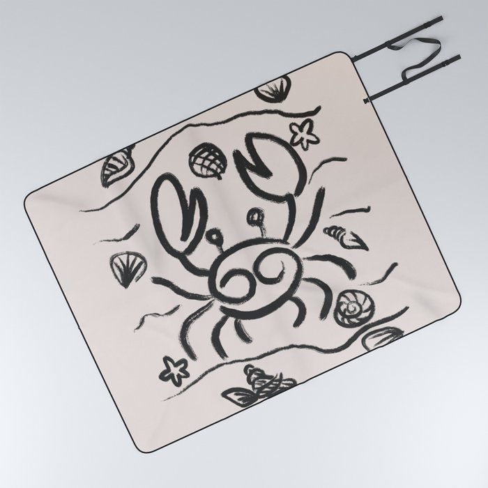 Cancer zodiac drawing Picnic Blanket