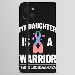 Thyroid Cancer Ribbon Awareness Survivor iPhone Wallet Case