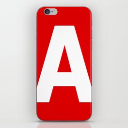 Letter A (White & Red) iPhone Skin