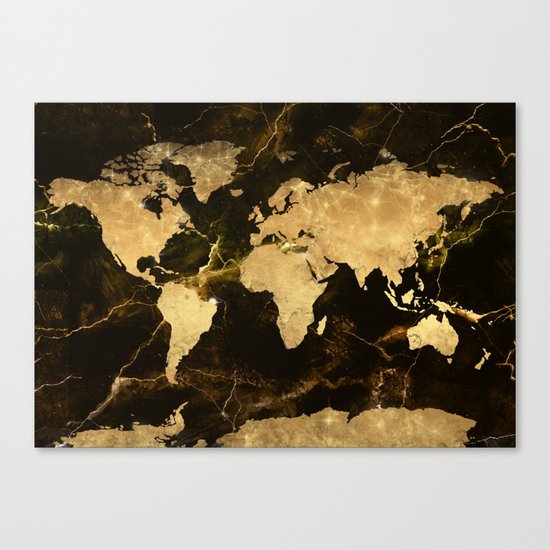 world map marble 5 Canvas Print