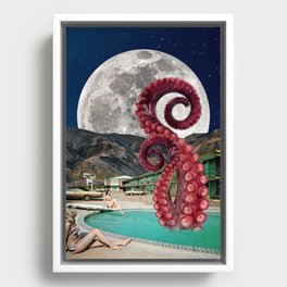 Octopus in the pool Framed Canvas