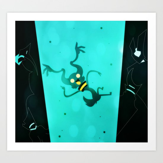 Floating Side Ways Up Art Print