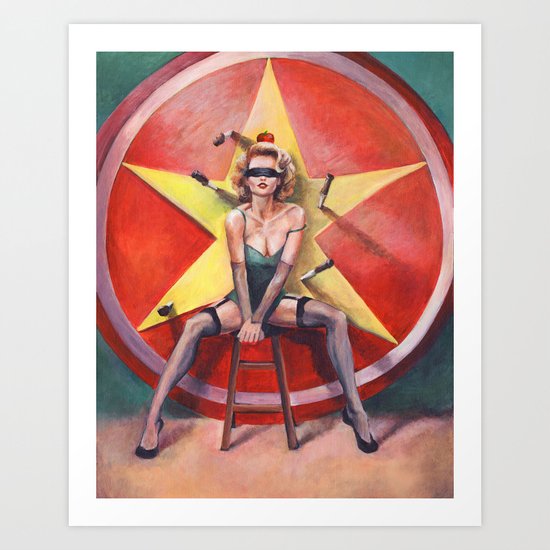 The Knife Thrower's Assistant Art Print
