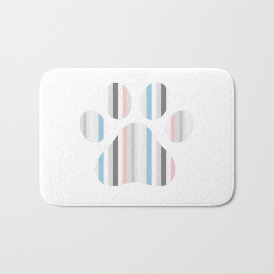 Decorative Paw Print Bath Mat
