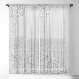 Ivory Floral Sheer Curtain