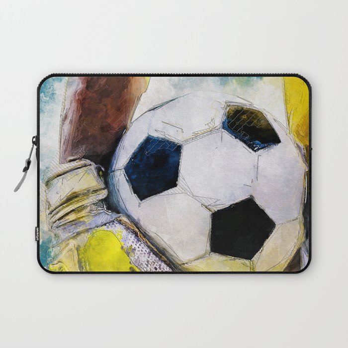 Football watercolor sport art #football #soccer Laptop Sleeve