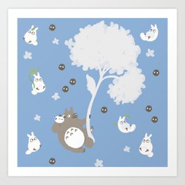 Totoro's garden 1 Art Print