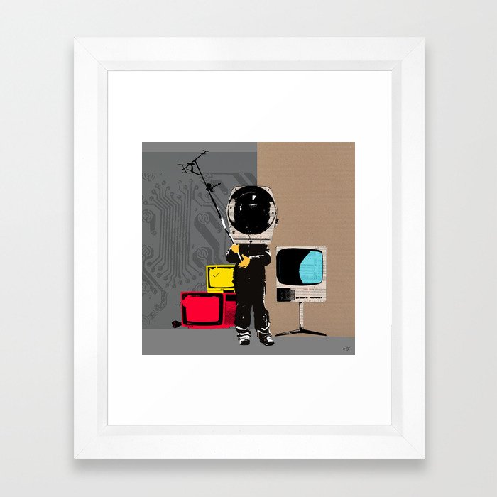 Check your head out - Collage Framed Art Print