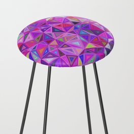 Pink Triangles Pattern Design Counter Stool