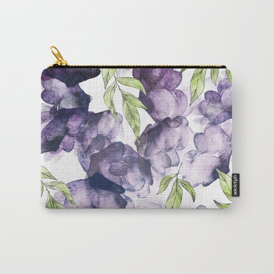 Watercolor + Ink Florals #society6 #decor #buyart Carry-All Pouch
