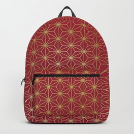 Japanese pattern - Asanoha - color akane - Christmas edition Backpack