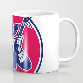Female Lacrosse Player Patriot Mascot Coffee Mug