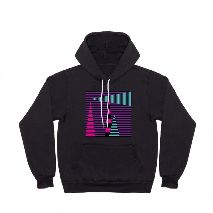 Stripes on Stripes - Pink, Purple, Blue and Black Hoody