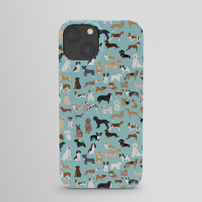 Dogs pattern print must have gifts for dog person mint dog breeds iPhone Case