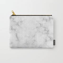 The Perfect Classic White with Grey Veins Marble Carry-All Pouch