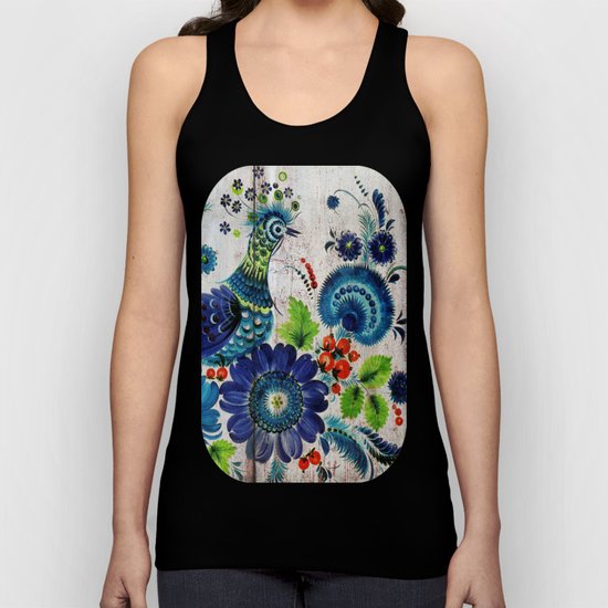 Russian Folk Art on Wood 03 Unisex Tank Top