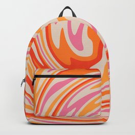 70s Retro Swirl Color Abstract Backpack