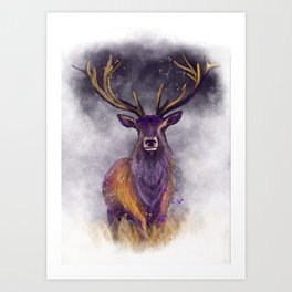 Xmas Elk Art Print