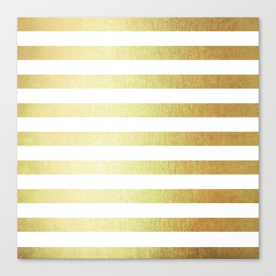 Simply Striped 24K Gold Canvas Print