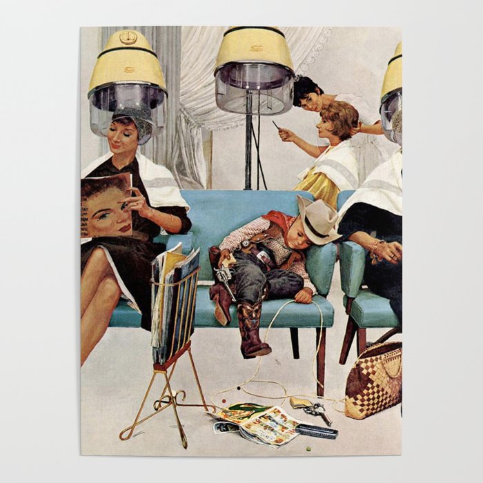 Retro Beauty Salon Poster by Vintage Vivian | Society6