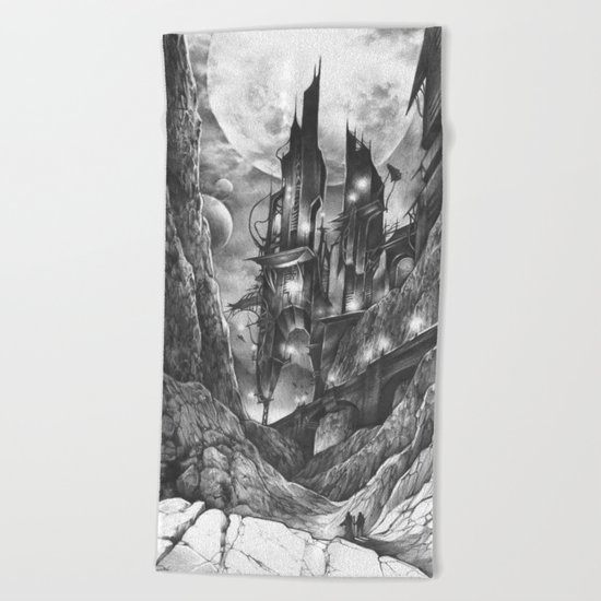 City in the far future Beach Towel