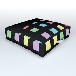 Black & Pastel Polka Squares Outdoor Floor Cushion