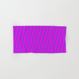 [ Thumbnail: Dark Orchid & Fuchsia Colored Stripes/Lines Pattern Hand & Bath Towel ]