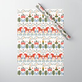 Scandinavian Fairytale - Green + Red Wrapping Paper