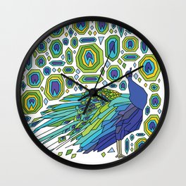 Peacock Feathers Wall Clock