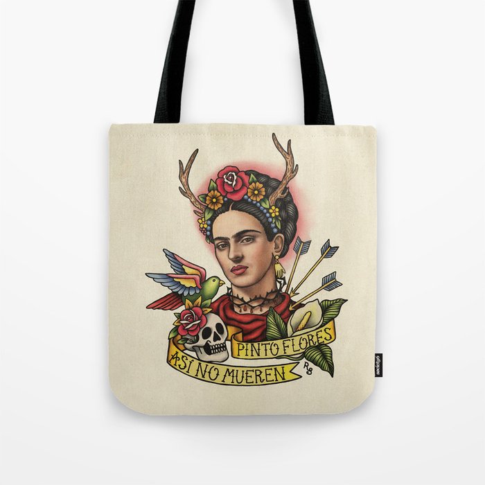 Frida Viva La Vida Tattoo Style Friducha Tote Bag