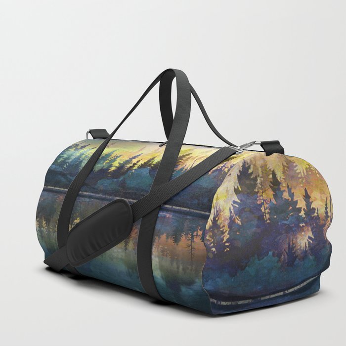 Mountain Lake Under Sunrise Duffle Bag