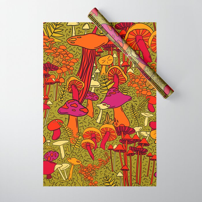 Mushrooms in the Forest Wrapping Paper